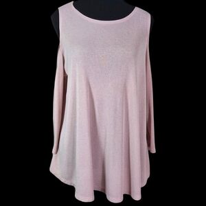 ⭐️Forever 21 Soft Pink Tunic Top With Open Shoulders Size L